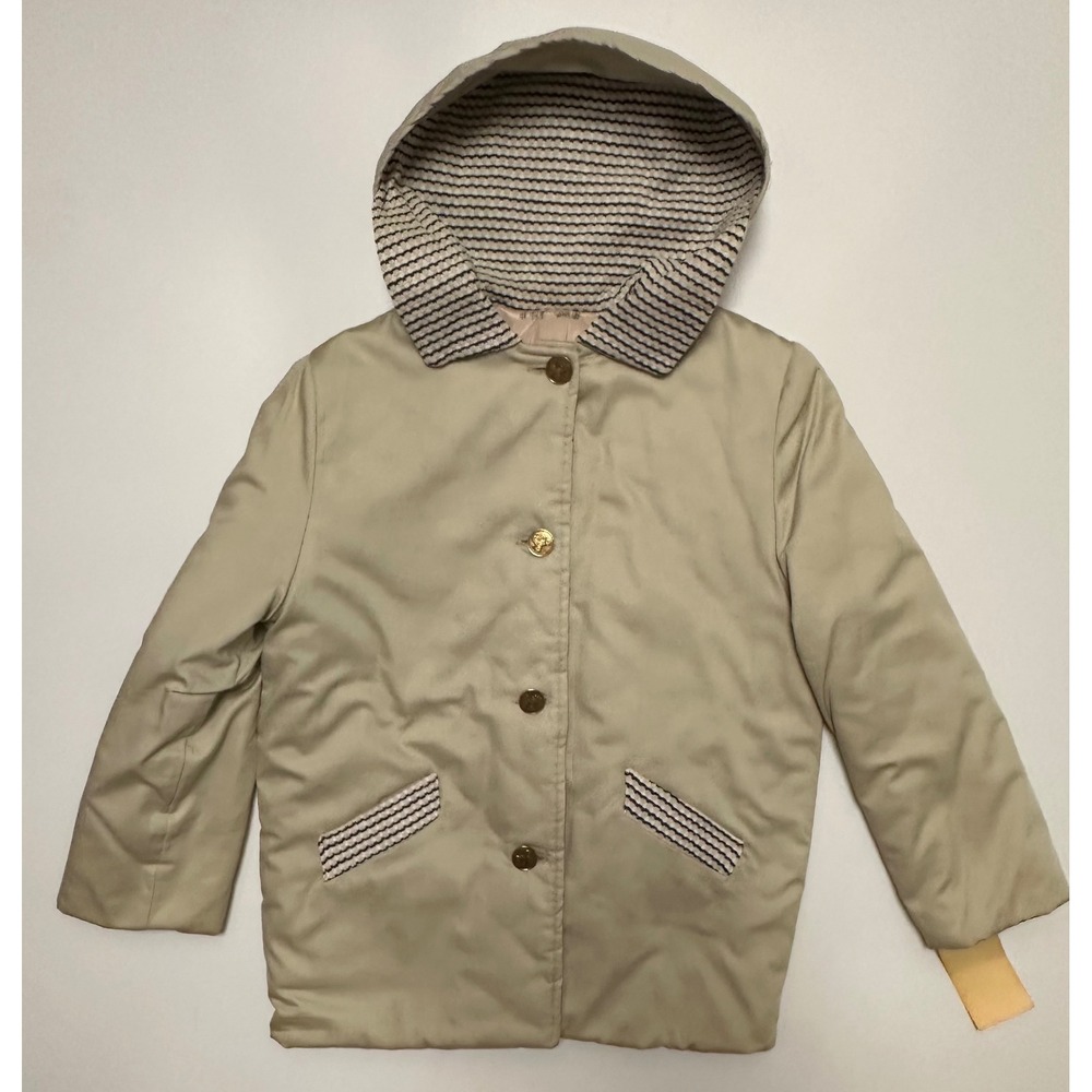 Vintage 1960s Sony Studio Wardrobe Hooded Jacket Tan Khaki Bow Back Women Small